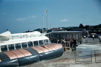 The SRN6 with Hovertravel - Arrived at the Ryde hover terminal (Pat Lawrence).